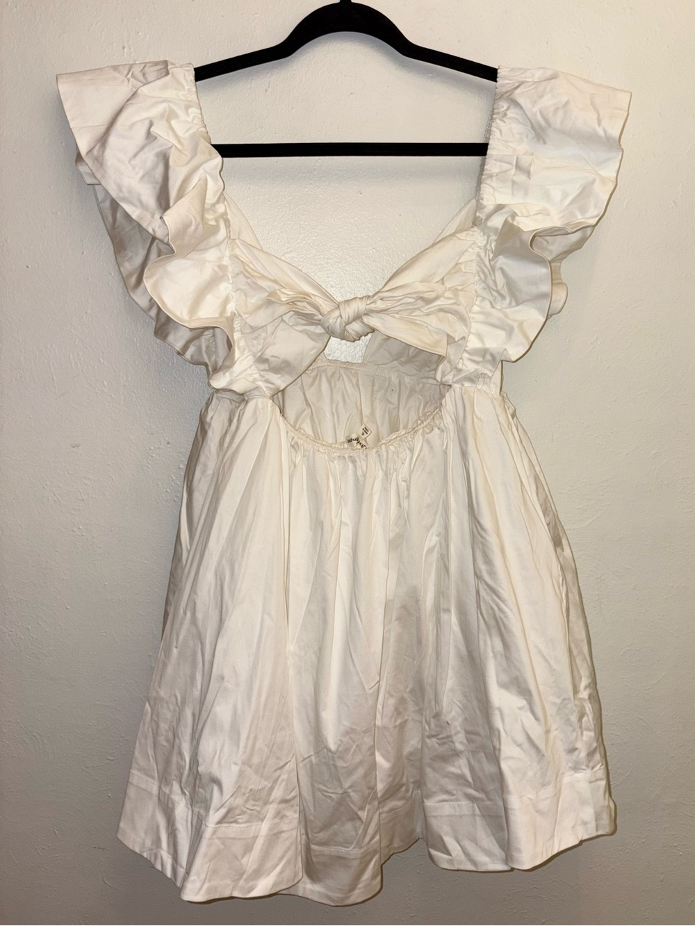 For Love + Lemons Clementine V-Neck Ruffle Sleeve Taffeta Babydoll Dress - Picture 6 of 11